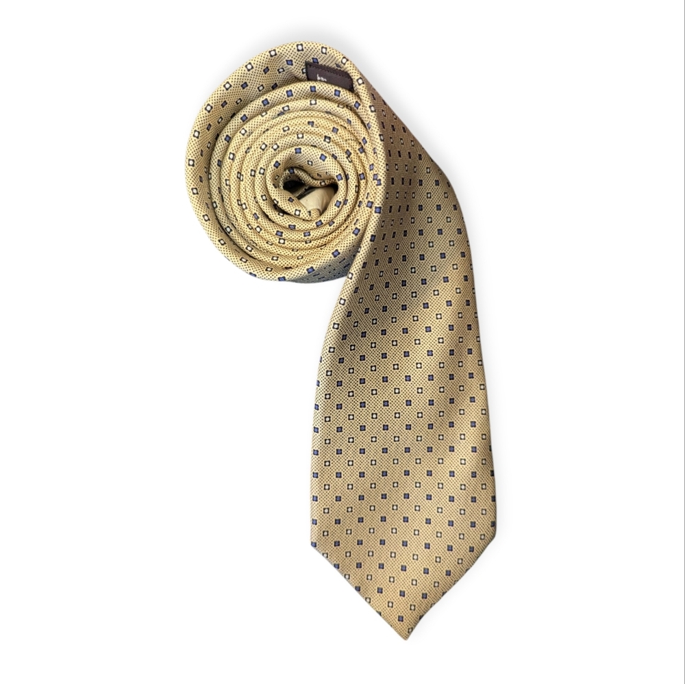 Yves Saint Laurent Gold Geometric Men's Tie